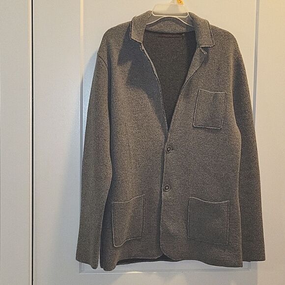 Emozio Uomo Felted Wool Blend Mens Chore Jacket Grey  Medium - Picture 1 of 10